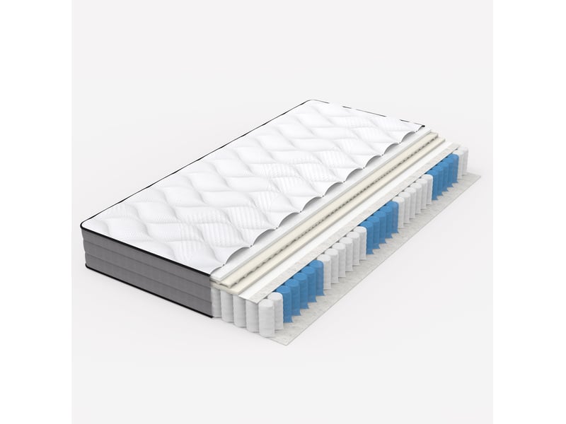  Matelas à ressorts ensachés 160x200 cm – blanc et gris – 7 zones, soutien ferme h3, 20 cm d’épaisseur  - Conforama A
