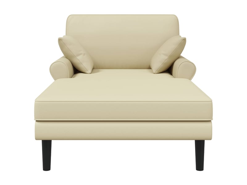 Chaise longue, chaise de salon crème simili cuir cf28547 - Conforama A