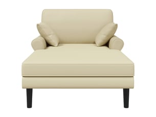 Chaise longue, chaise de salon crème simili cuir cf28547
