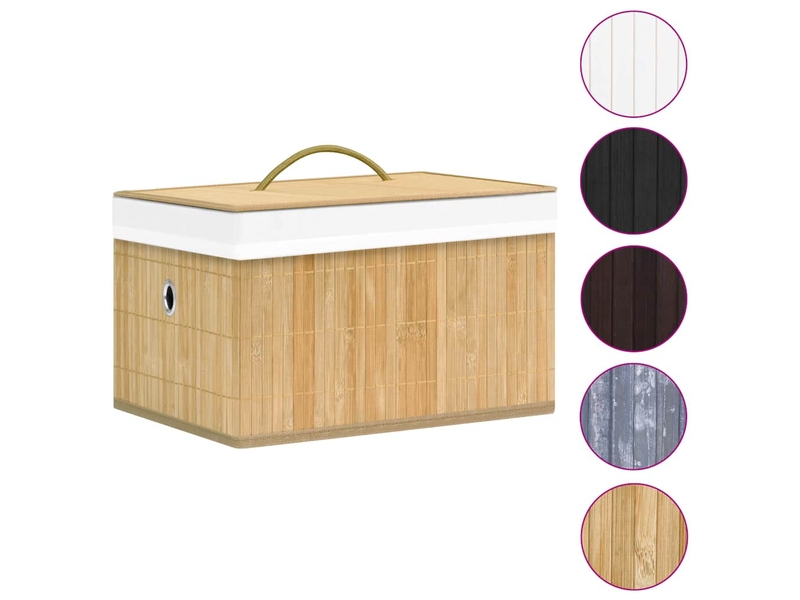  Boîtes de rangement en bambou 4 pcs  - Conforama C
