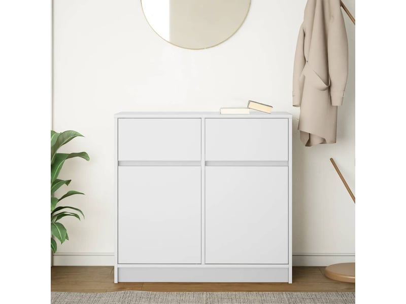 Buffet - bahut - meuble de rangement avec tiroir blanc 80x34x76 cm bois d'ingénierie  - Conforama C