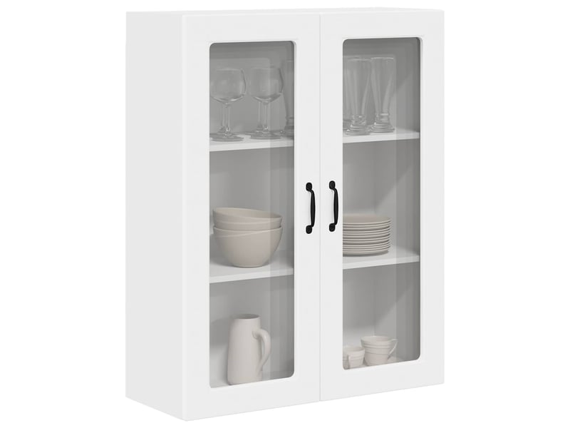 Meuble mural de cuisine, cabinet en verre mural blanc 80x31x100cm shl9404 - Conforama C