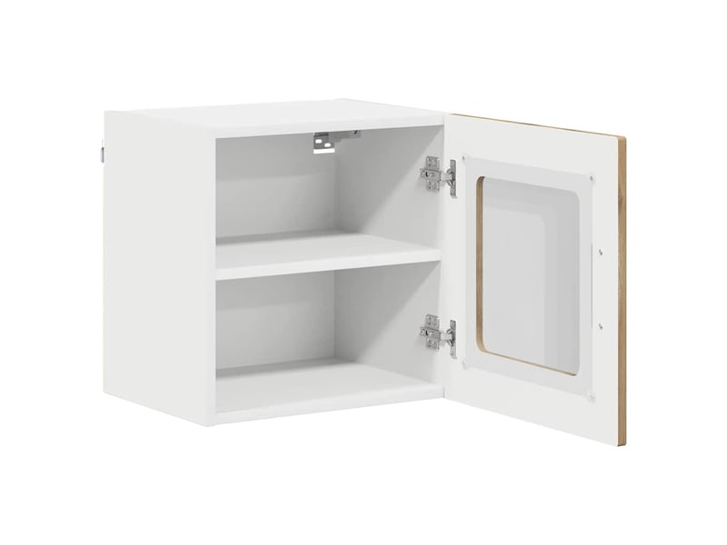  Meuble mural de cuisine, cabinet en verre mural chêne artisanal 40x31x40cm shl4327  - Conforama E