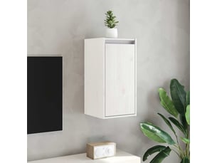 Lot de 2 étagères, armoires murales, meubles tv blanc 30x30x60 cm bois de pin massif cf41025