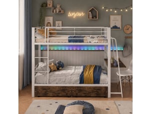 Lit mezzanine 140x200 cm <strong>OKWISH</strong> <strong></strong> coloris bicolore