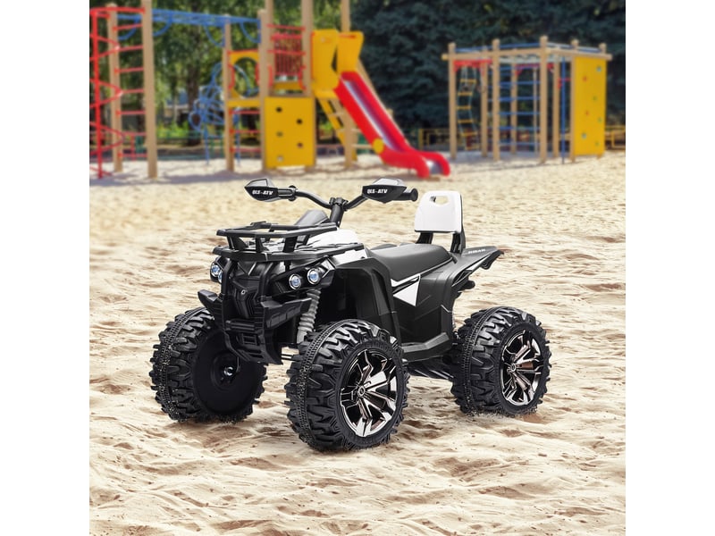  Quad électrique pour enfants, 3-8 kmh, 45 min d'autonomie, phares led, lecteur de musique avec port usb, pour les enfants de 3 à 5 ans  - Conforama D