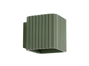 Applique riff vert olive g9 aluminium moderne 10x10x12cm