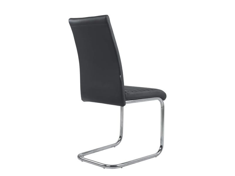  Lot de 2 chaises de salle à manger opus en simili cuir noir avec surpiqûres et pieds chromés 358-OPUS - Conforama D