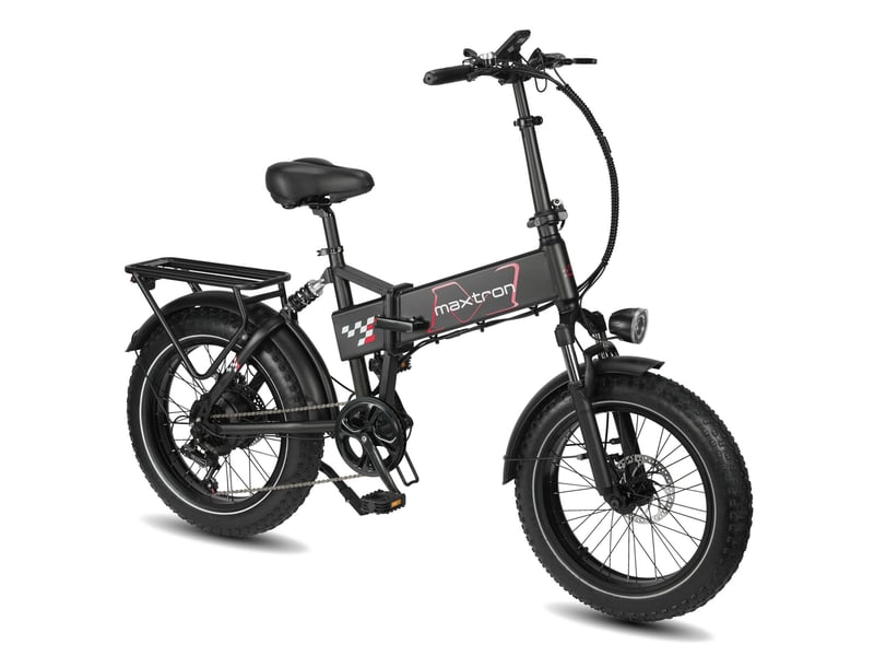 Vélo électrique pliable maxtron polaris 250w, batterie 48v 13ah, fat bike noir  - Conforama C