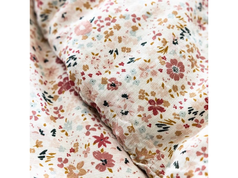  Terre de nuit – housse de couette 260x240 en gaze de coton – motif floral rose – toucher doux – lavage en machine à 30°  - Conforama D