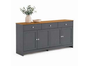 Buffet 4 porte(s) 3 tiroir(s) DESVIAE - 160 cm coloris gris