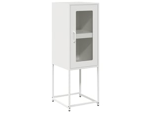 Buffet - bahut - meuble de rangement blanc 36x39x107 cm acier laminé à froid