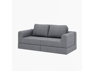 Canapé droit compressé convertible BIQZUYA 2 places Tissu gris