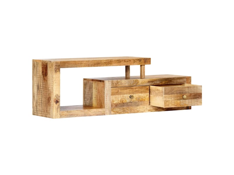  Meuble tv - banc tv - meuble de rangement 120x30x40 cm bois massif de manguier  - Conforama C