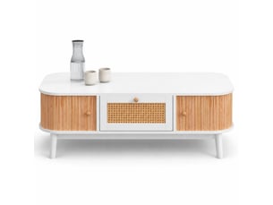 Table basse rectangulaire coloris blanc LPOSPI  - 55 cmx110 cm
