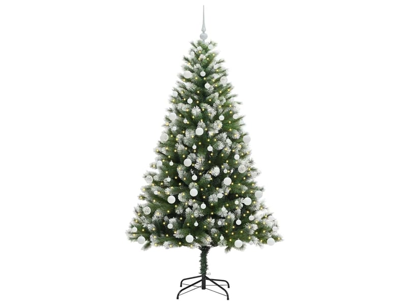  Sapin de noël - arbre de noël artificiel avec neige artificielle 300 led  - Conforama C