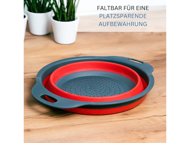  1 passoire pliable avec système de suspension, diamètre intérieur: 20 cm, plastique, mini, rougeanthracite GTR02102 - Conforama D
