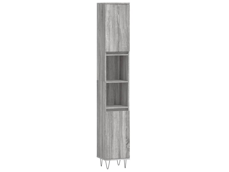  Amoire de salle de bain sonoma gris 30x30x190cm bois d'ingénierie shl2393  - Conforama A