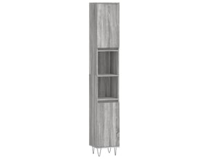 Amoire de salle de bain sonoma gris 30x30x190cm bois d'ingénierie shl2393
