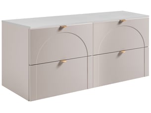 Meuble sous-vasque suspendu aura 120 cm avec plan blanc cachemire mat k