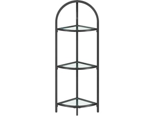 Étagère d’angle moderne porte-plantes 28 x 28 x 95,2 cm design épuré salon en métal noir 12_0011807