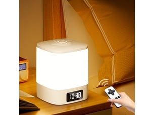 Réveil avec veilleuse led portable et télécommande – affichage de l'heure, rechargeable, pour chambre, chevet et lecture