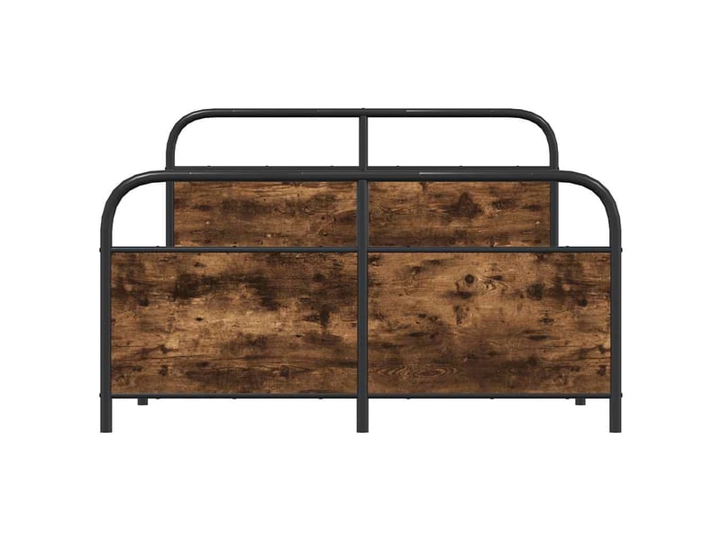  Lit double- lit adulte -  cadre de lit sans matelas 120x190 cm chêne fumé bois ingénierie  - Conforama D