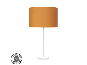 Fabrilamp moda grande lampe à poser blanc orange, abat-jour textile motif orange uni, 1 x e27, 63 cm