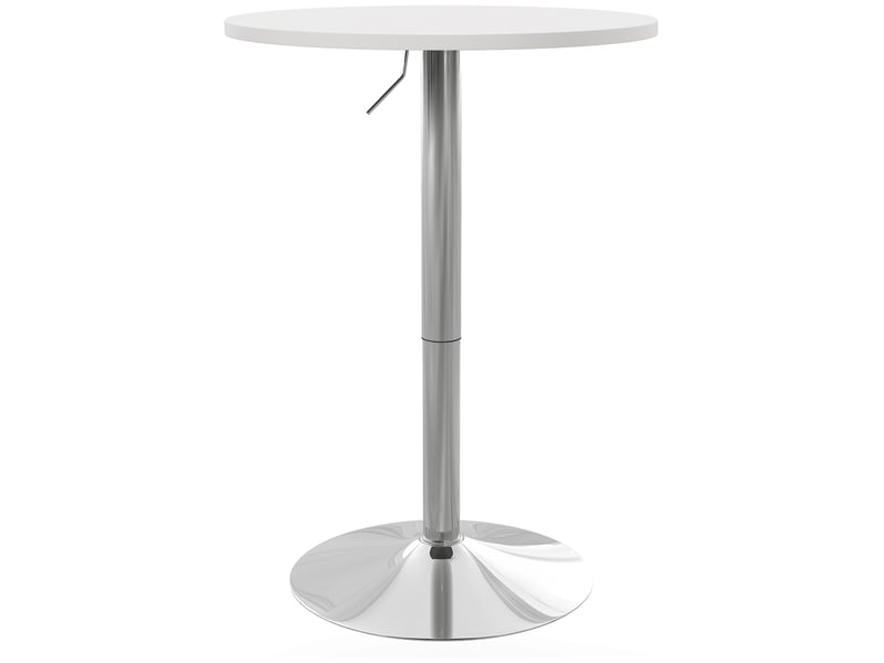  Table de bar,table haute de cuisine, mange-debout mdf, acier blanc 60x60x91cm  - Conforama A