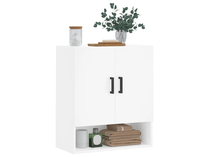  Armoire murale salon, meuble de rangement blanc 60x31x70 cm bois d'ingénierie  - Conforama C