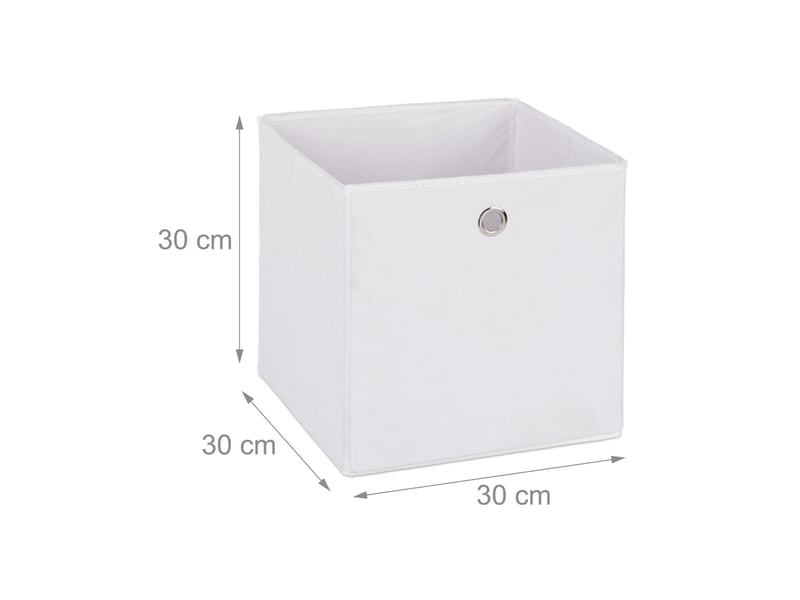  Lot de 4 boîtes de rangement pliables carrées 30 x 30 x 30 cm pour jouets vêtements style moderne en tissu gris 13_0014535  - Conforama B