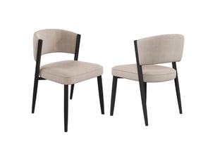 Lot de 2 chaises de salle à manger 60x49x80 cm en chenille taupe