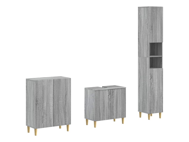 Ensemble de meuble de salle de bain 3 pièces arnhem sonoma gris cf63329 - Conforama A