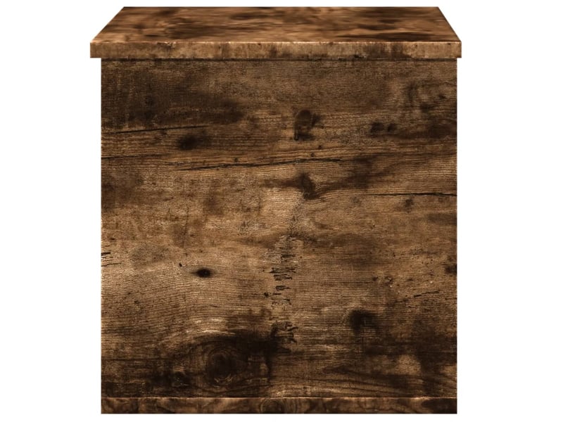  Boîte de rangement, coffre de rangement chêne fumé 60x35x35 cm bois d'ingénierie  - Conforama E