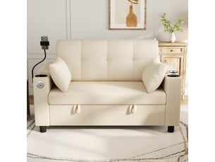 Canapé droit fixe <strong></strong> <strong></strong> 2 places Tissu beige