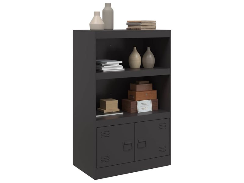  Buffet - bahut - meuble de rangement noir 67x39x107 cm acier  - Conforama E