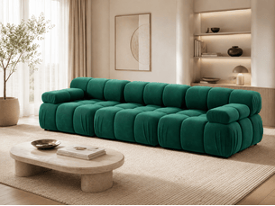 Canapé modulable 3 places VENUS – velours vert – 282 cm