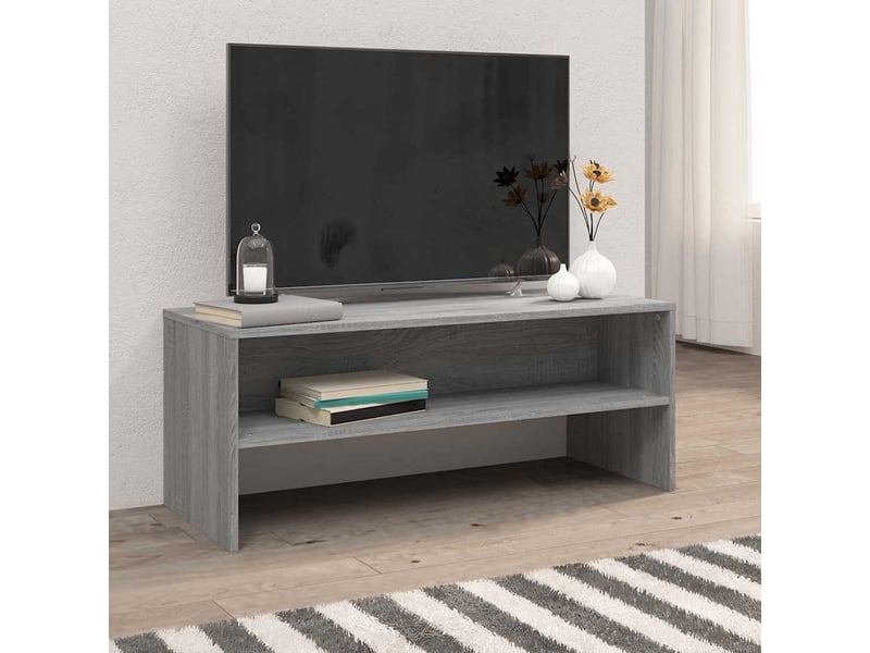  Meuble tv - banc tv - meuble de rangement sonoma gris 100x40x40 cm bois d'ingénierie  - Conforama B