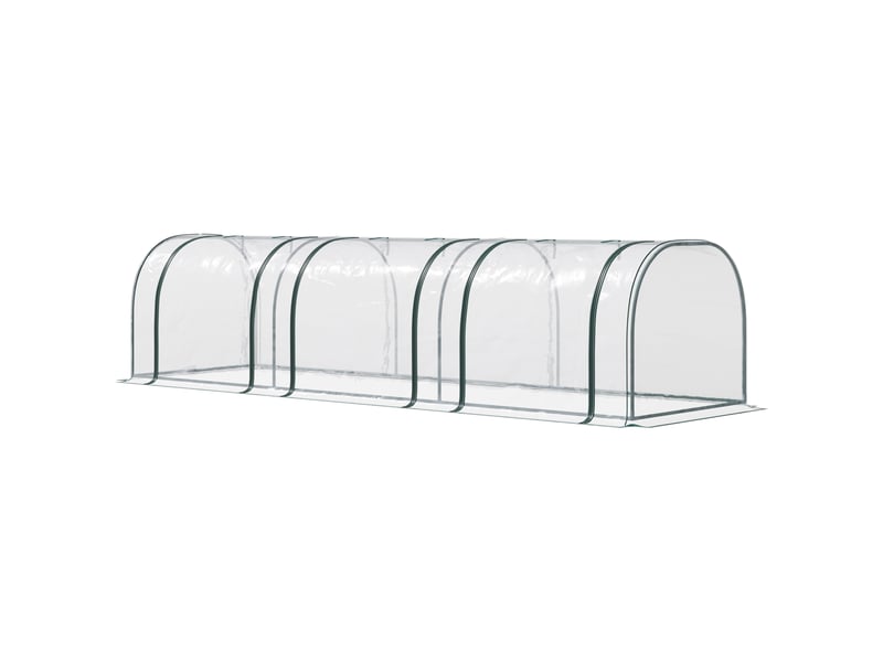 Serre extérieur 350x100x80 cm, 3 portes enroulables, acier, transparente, plantesfleurs. - Conforama B