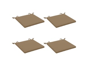 Lot de 4 coussins de siège, coussins d'assise soest 100 % polyester taupe cf60564