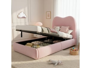Lit coffre 90x200 cm <strong>HAUSS SPOLE</strong>  <strong></strong> coloris rose
