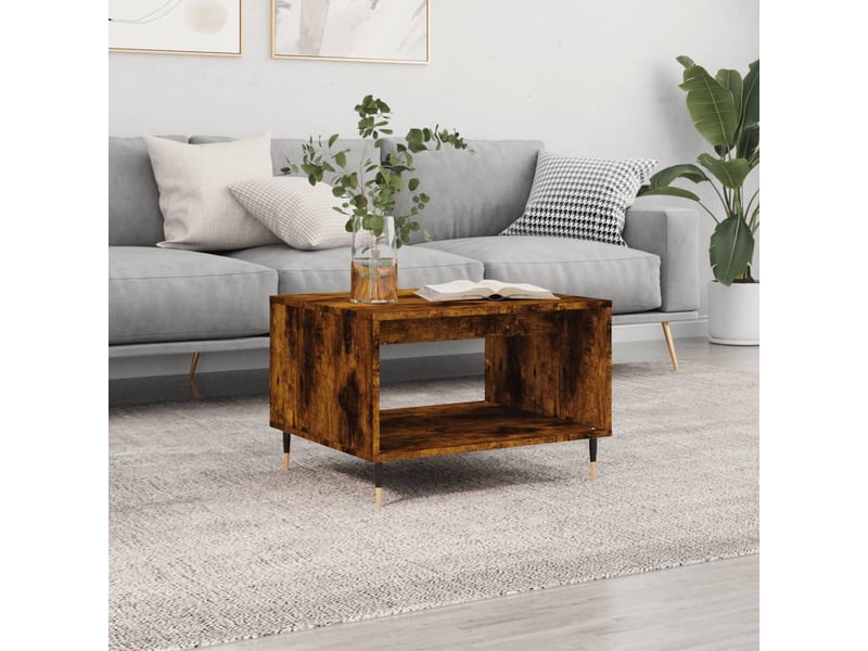  Table basse | table de salon chêne fumé 60x50x40 cm bois d'ingénierie  - Conforama B