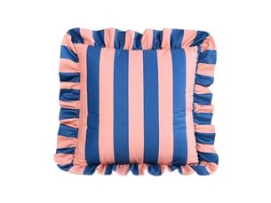 Housse de coussin carrée tendance – bordure à volants, motif rayé – design élégant et décoratif – parfait pour canapé, chambre et sofa – fermeture pratique-style 7