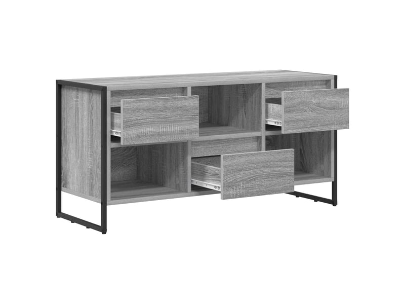  Meuble tv - banc tv - meuble de rangement 100 x 36 x 49,5 cm gris sonoma bois d'ingénierie  - Conforama E