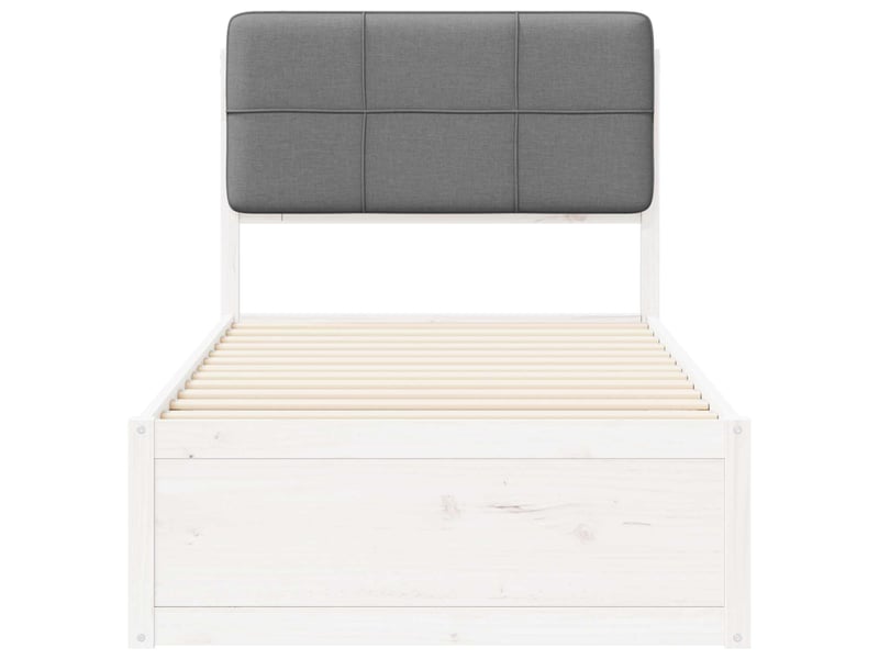 Lit simple- lit adulte - cadre de lit avec tête de lit rembourrée gris clair 80 x 200 cm - Conforama D