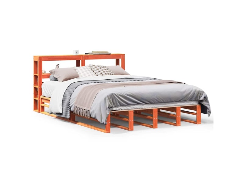  Lit double- lit adulte -  cadre de lit sans matelas  marron 120x190cm bois pin massif  - Conforama A