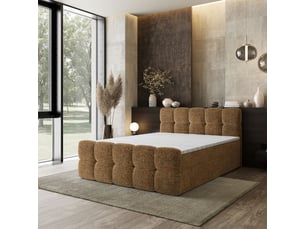 Lit avec rangement 140x200 cm <strong>MASSENO</strong> <strong></strong> coloris marron