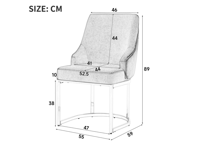  Chaises de salle à manger 4 pièces confortables respirantes style moderne pieds dorés velours beige doré  - Conforama C