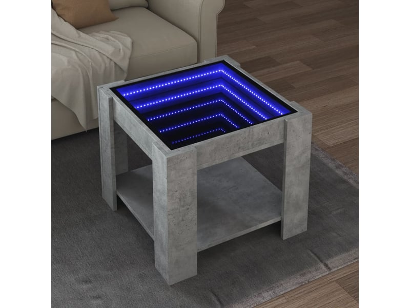  Table basse - table de salon - table à thé avec led gris béton 53x53x45 cm bois d'ingénierie  - Conforama B