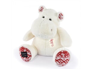 Hippopotame - blanc noel 40cm